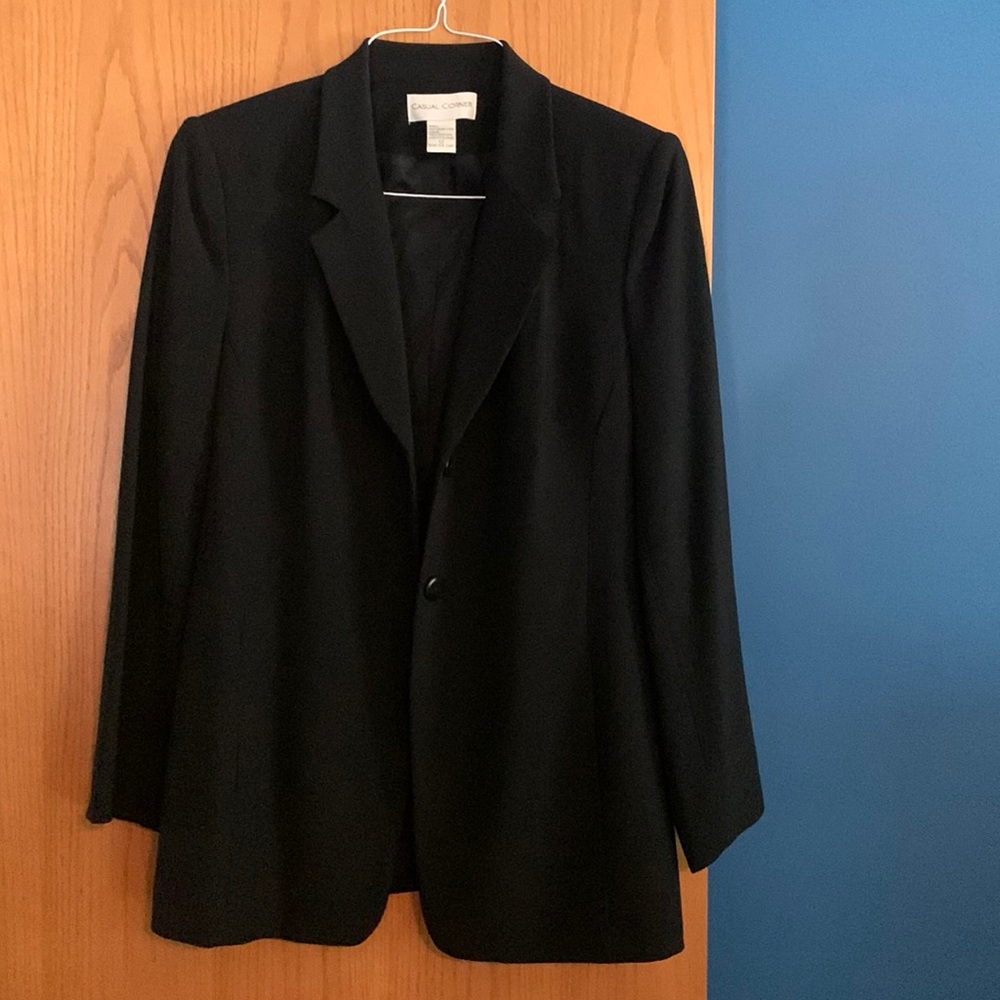 Vintage 90’s Casual Corner Black Wool Blazer Jacket
